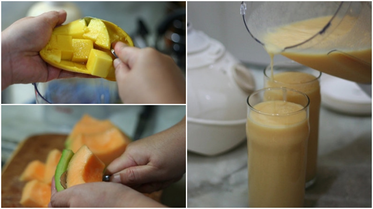 Cara Buat Jus Mangga dan Melon Sehat Alami Untuk MPASI Pada Bayi Berusia 6 - 12 Bulan